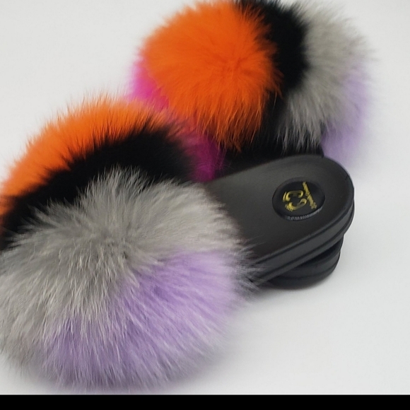Fur Slides Multi Color Fast shipping - Picture 2 of 4